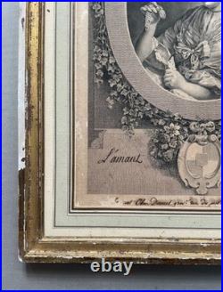 François Voyez (1746-1805), L'amant regretté, épreuve avant la lettre, gravure