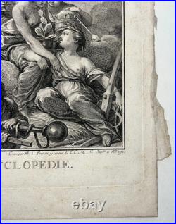 Frontispice Encyclopedie GRAVURE Eau Forte COCHIN Prevost 1772