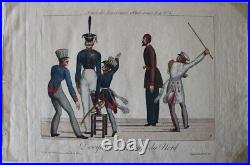 GODEFROY Armée Souverains Alliés Nord N°5 Eau-forte Originale aquarellée 1815