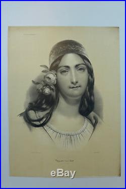 GRANDE LITHOGRAPHIE Portrait PAR JULIEN Femme TURQUE OTTOMANNE 19 Print rare