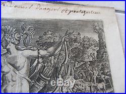 GRAVURE Adriaen Collaert VERS 1580 ALLEGORIE AMERICANA 16ème SIECLE