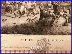 GRAVURE ORIGINALE XVIIIè 3ème Fête Flamande d'après LE JEUNE Gravée par LEBAS