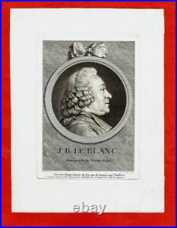 GY69-GRAVURE ORIGINALE-J. BERNARD LE BLANC-HISTORIOGRAPHE-ÉCRIVAIN-18e