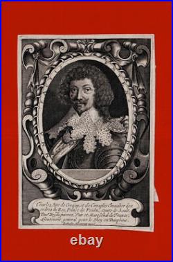 GZ126-GRAVURE ORIGINALE-CHARLES II DE CREQUI-DUC DE LESDIGUIÈRES-18e