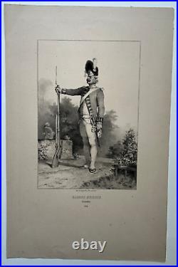 Gardes Suisses Grenadier 1792 LITHOGRAPHIE Auguste Bry CHARLET Militaria XIX°