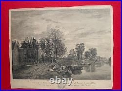 Gck/33-gravure Originale-canal Près De Delet-le Comte De Vence-v. Heyden-basan