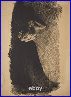 Georges Antoine ROCHEGROSSE (1859 1938) Etude de femme effrayée