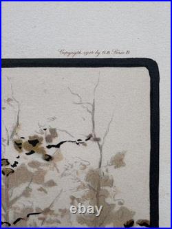 Georges Busson Gravure lithographie Venerie Chasse À Courre cerf Meute De Chiens