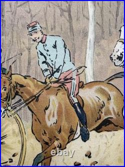 Georges Busson Gravure lithographie Venerie Chasse À Courre cerf Meute De Chiens