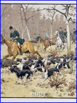 Georges Busson Gravure lithographie Venerie Chasse À Courre cerf Meute De Chiens Georges Busson Gravure lithographie Venerie Chasse À Courre cerf Meute De Chiens