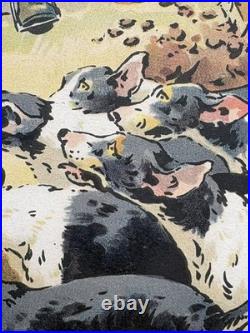 Georges Busson Gravure lithographie Venerie Chasse À Courre cerf Meute De Chiens