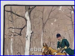 Georges Busson Gravure lithographie Venerie Chasse À Courre cerf Meute De Chiens