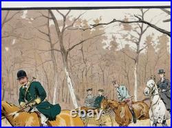 Georges Busson Gravure lithographie Venerie Chasse À Courre cerf Meute De Chiens Georges Busson Gravure lithographie Venerie Chasse À Courre cerf Meute De Chiens