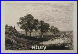 Georges MICHEL GRAVURE Trois Arbres Signée Durand Ruel 1873