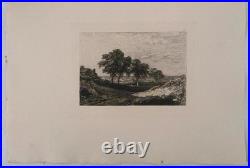 Georges MICHEL GRAVURE Trois Arbres Signée Durand Ruel 1873
