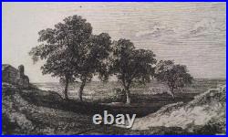 Georges MICHEL GRAVURE Trois Arbres Signée Durand Ruel 1873
