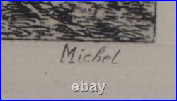 Georges MICHEL Le tronçon d'arbre, Gravure, Signée, #Durand Ruel, 1873