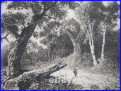 Georges MICHEL Le tronçon d'arbre, Gravure, Signée, #Durand Ruel, 1873