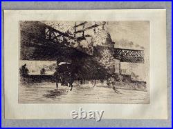 Giuseppe de Nittis Gravure Eau Forte Etching Paysage Calèche Vue Prise À Londres