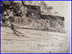 Giuseppe de Nittis Gravure Eau Forte Etching Paysage Calèche Vue Prise À Londres