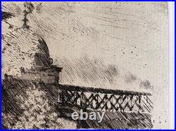 Giuseppe de Nittis Gravure Eau Forte Etching Paysage Calèche Vue Prise À Londres