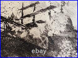 Giuseppe de Nittis Gravure Eau Forte Etching Paysage Calèche Vue Prise À Londres