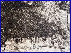 Giuseppe de Nittis Gravure Eau Forte Etching Paysage Calèche Vue Prise À Londres