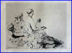 Giuseppe de Nittis Gravure Eau Forte Etching route de castellamare castellammare