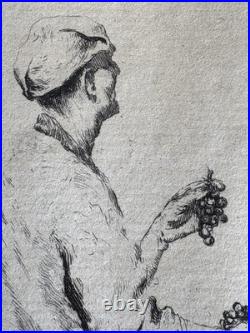 Giuseppe de Nittis Gravure Eau Forte Etching route de castellamare castellammare