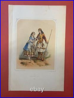 Gm5-gravure-rehaussée Main-a. Lacauchie-les Nations-costumes Grecs-1853
