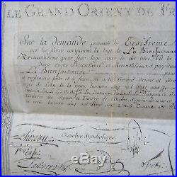 Grand Diplome Franc Maconnerie 1801 Franc Macon Sur Velin