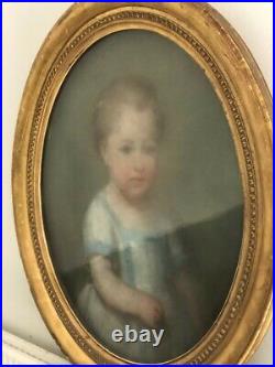 Grand Pastel Enfant 1867 (famille André de Beaulieu) XIXe Portrait 57X68 cm