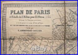 Grand plan de PARIS par ANDRIVEAU GOUJON 1883 format 81 x 102 cm