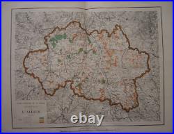 Grande CARTE de 1889 Forêts domaniales communales etc département de l' ALLIER Grande CARTE de 1889 Forêts domaniales communales etc département de l' ALLIER