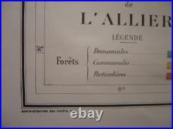 Grande CARTE de 1889 Forêts domaniales communales etc département de l' ALLIER Grande CARTE de 1889 Forêts domaniales communales etc département de l' ALLIER