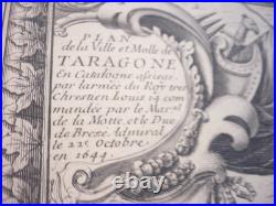 Grande Carte De Tarragone Catalogne Espagne 1644