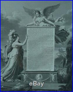 Grande Gravure Ancienne Royaliste Louis XVI Testament au Temple Chatillon 1792