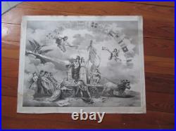 Grande Gravure Revolution 1848 L Appel A La Liberte Char Lions Lithographie