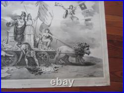 Grande Gravure Revolution 1848 L Appel A La Liberte Char Lions Lithographie