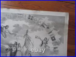 Grande Gravure Revolution 1848 L Appel A La Liberte Char Lions Lithographie