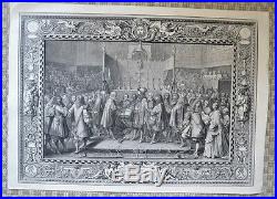 Grande Gravure XVIIIème par J. B Nolin Renouvellement d'Alliance Louis XIV