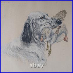 Grande Lithographie Danchin Hunting N°2 Chien Setter Perdrix 118/500