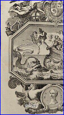 Grande gravure Arion joue de la Lyre 1685 Cicéron 17th