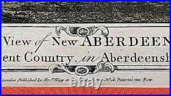 Grande gravure XVIIIème coloriée à la main New Aberdeen Scotland