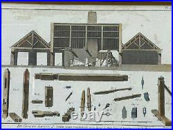 Grande gravure XVIIIème grosses forges fer Benard encyclopédie D'Alembert