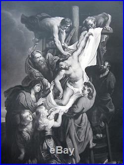 Grande gravure d'aprés PIERRE PAUL RUBINS d' Alfred Cornillet 71 cm x 95 cm
