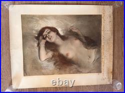 Grande gravure de Boleslaw Szankowski(1873-1953)NU, Poland