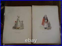 Gravure, 14 LIthographies en couleurs de Geoffroy fin XIXème Costume Suède