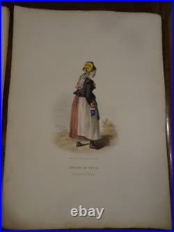 Gravure, 14 LIthographies en couleurs de Geoffroy fin XIXème Costume Suède