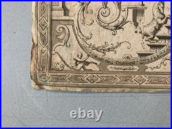 Gravure 1680 XVIIe Jean Berain Grotesque Mascaron Etching Ancien Old Louis XIVe